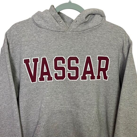 Vassar College Sweatshirt Hoodie Small Gray Champion Fleece Pullover New York - Picture 1 of 6